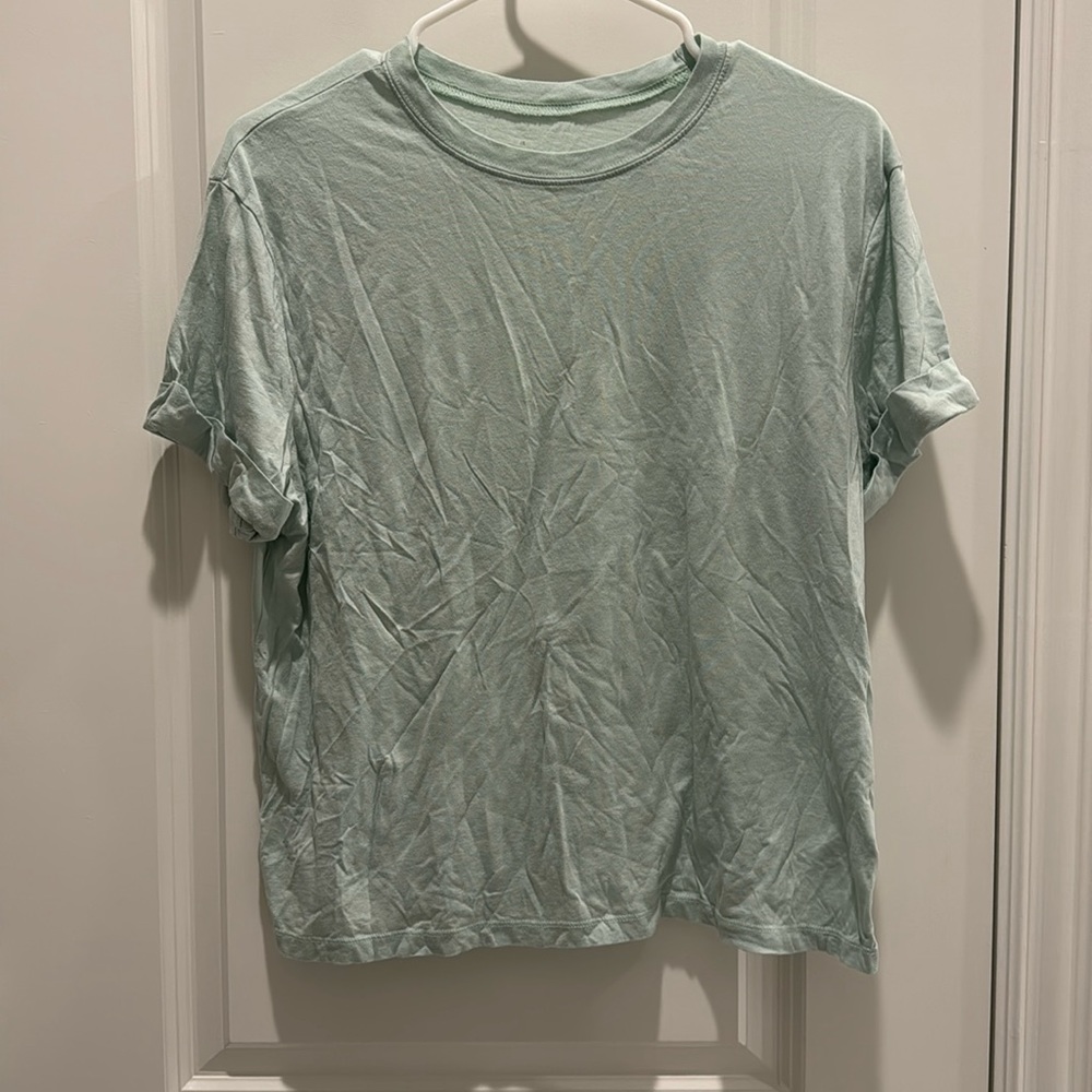 Mint green cuff sleeve tee